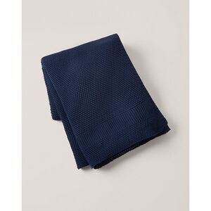 Ralph Lauren Pursell Throw Blanket Navy Blue NEW NWT